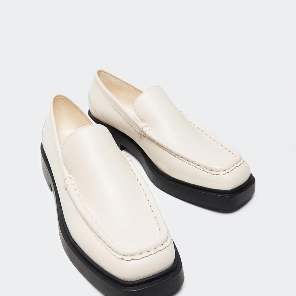 Mango leather white loafers. Very row/Jill sander